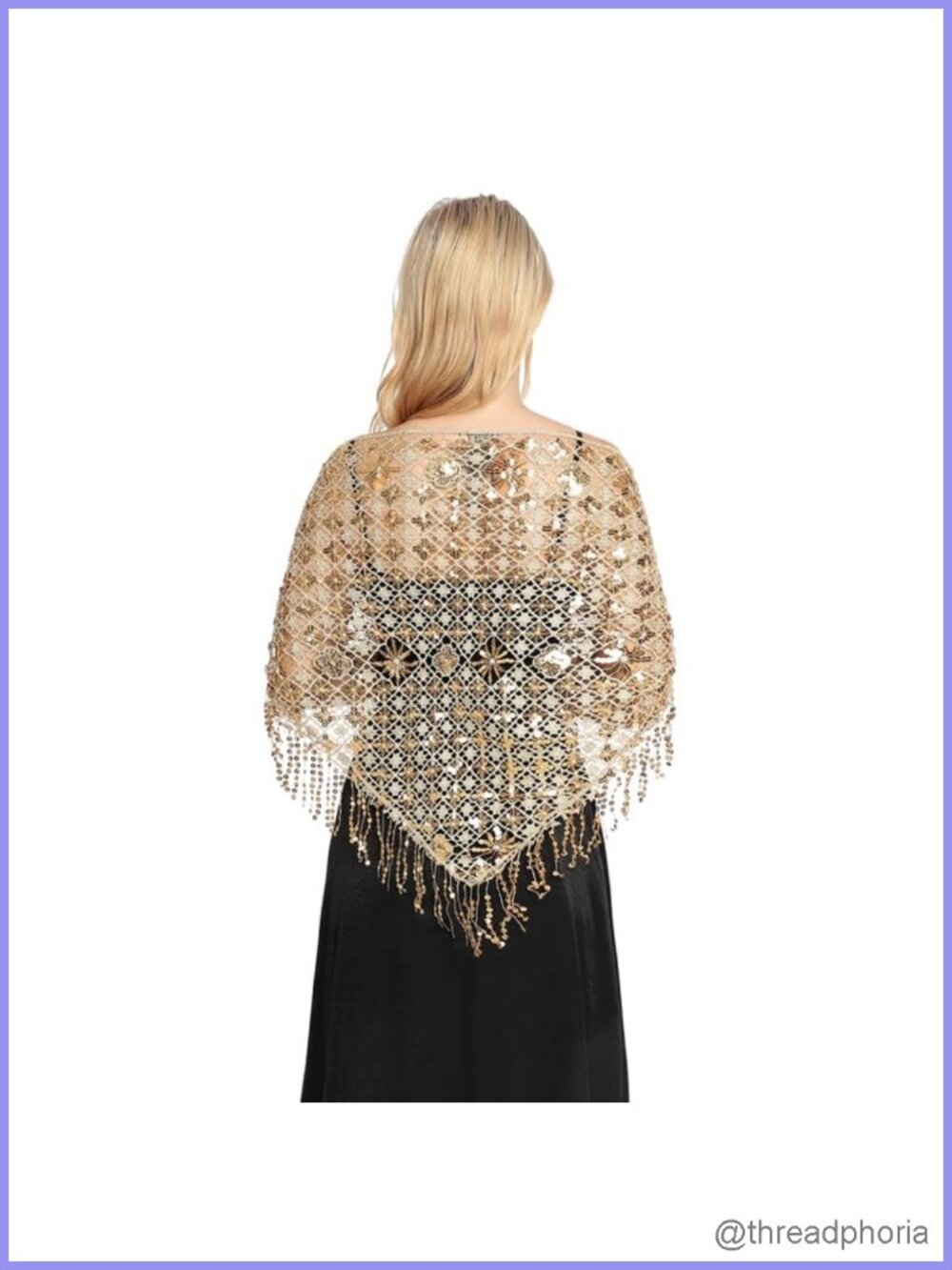 Sequin Shawl Wrap Evening Party Cape Fringe Tassel Scarf Formal Bridal